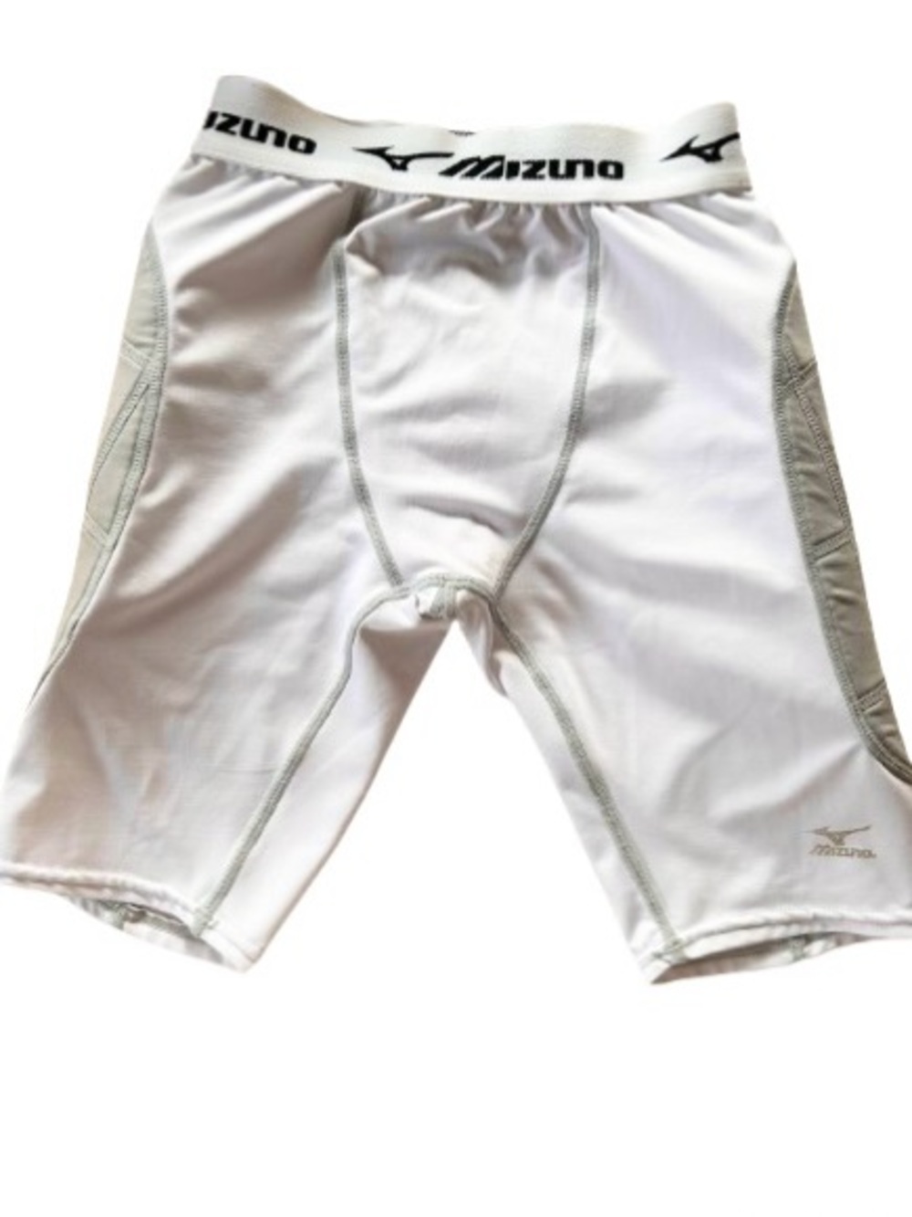 Mizuno White Grey Baseball Padded Slider Shorts Size Youth L 10/12